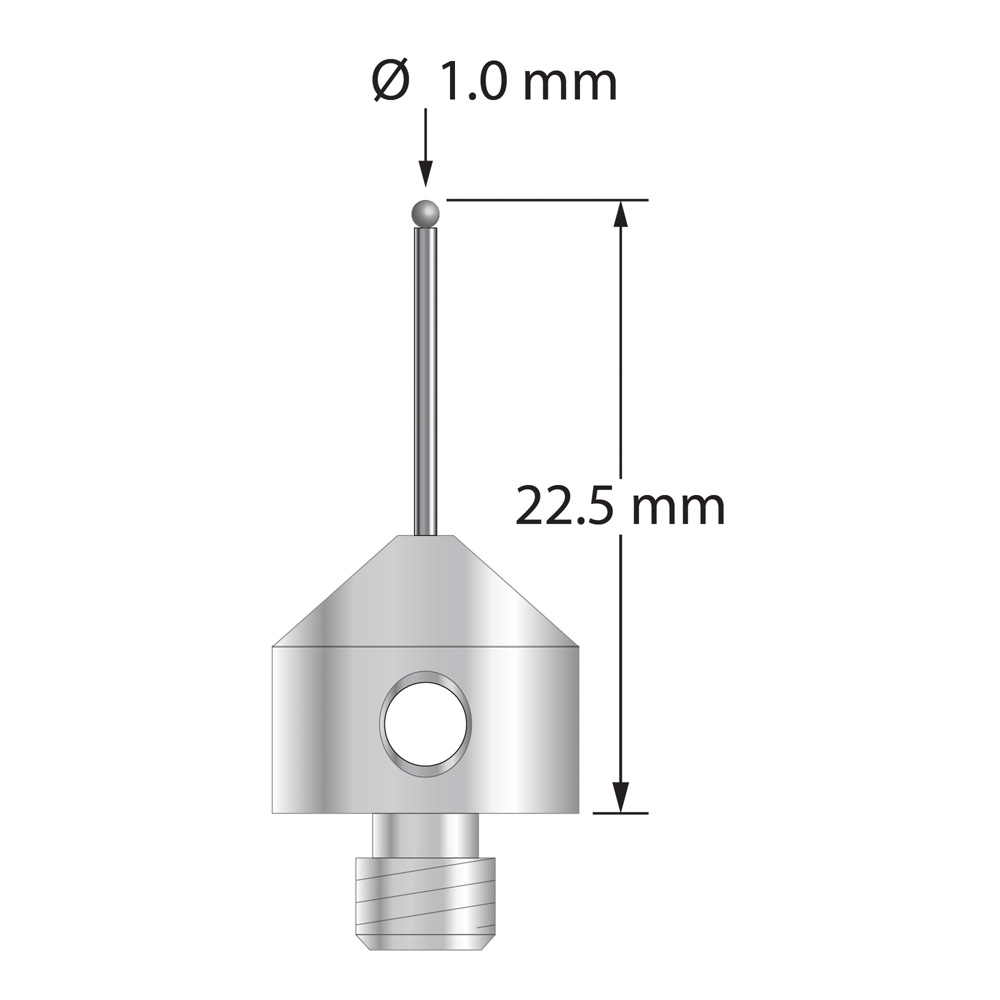 Q-Mark AFG-1022-5-DS-8-D M5 1 мм Алмазный наконечник, ступенчатый стилус, L 22,5 мм, EWL 12,5 мм