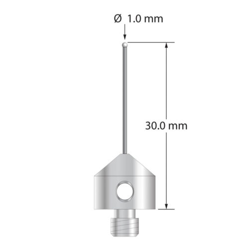Q-Mark AFG-1030-DS-7-Z M5 1 мм, наконечник из диоксида циркония, цилиндрический стилус, L 30,0 мм, EWL 20 мм