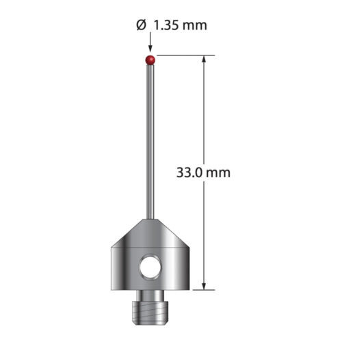 Q-Mark AFG-1333 M5 1,35 мм Рубиновый наконечник, Цилиндрический стилус, L 33,0 мм, EWL 23 мм