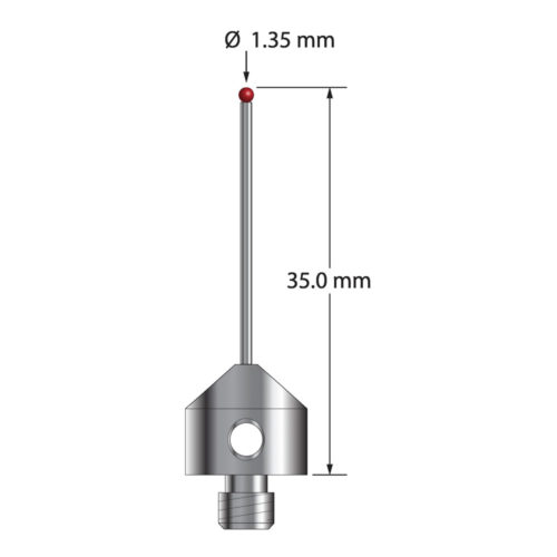 Q-Mark AFG-1335 M5 1,35 мм Рубиновый наконечник, Цилиндрический стилус, L 35,0 мм, EWL 25 мм