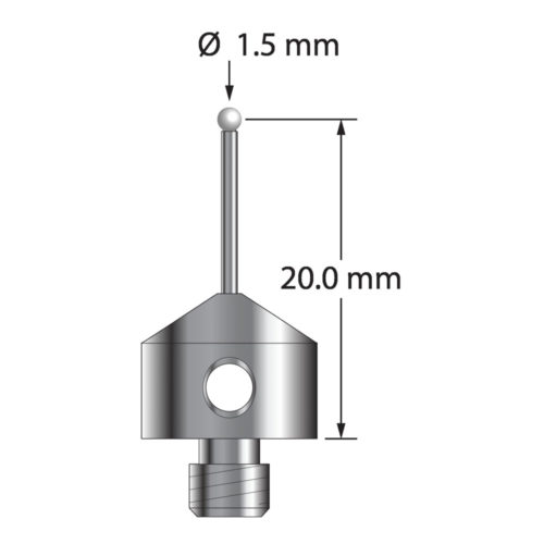 Q-Mark AFG-1520-75-Z M5 1,5 мм с циркониевым наконечником, цилиндрический стилус, L 20,75 мм, EWL 11,75 мм