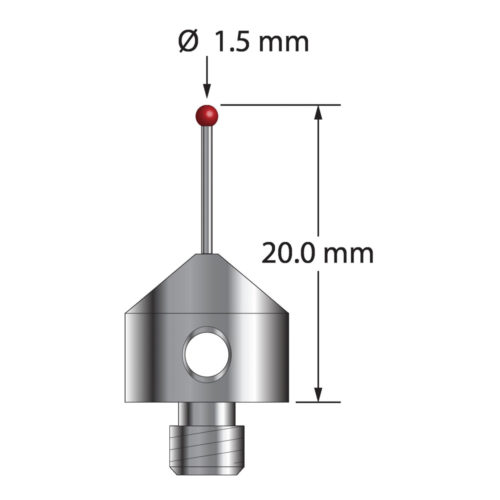 Q-Mark AFG-1520-DS-7 M5 1,5 мм с рубиновым наконечником, цилиндрический стилус, L 20,0 мм, EWL 10 мм