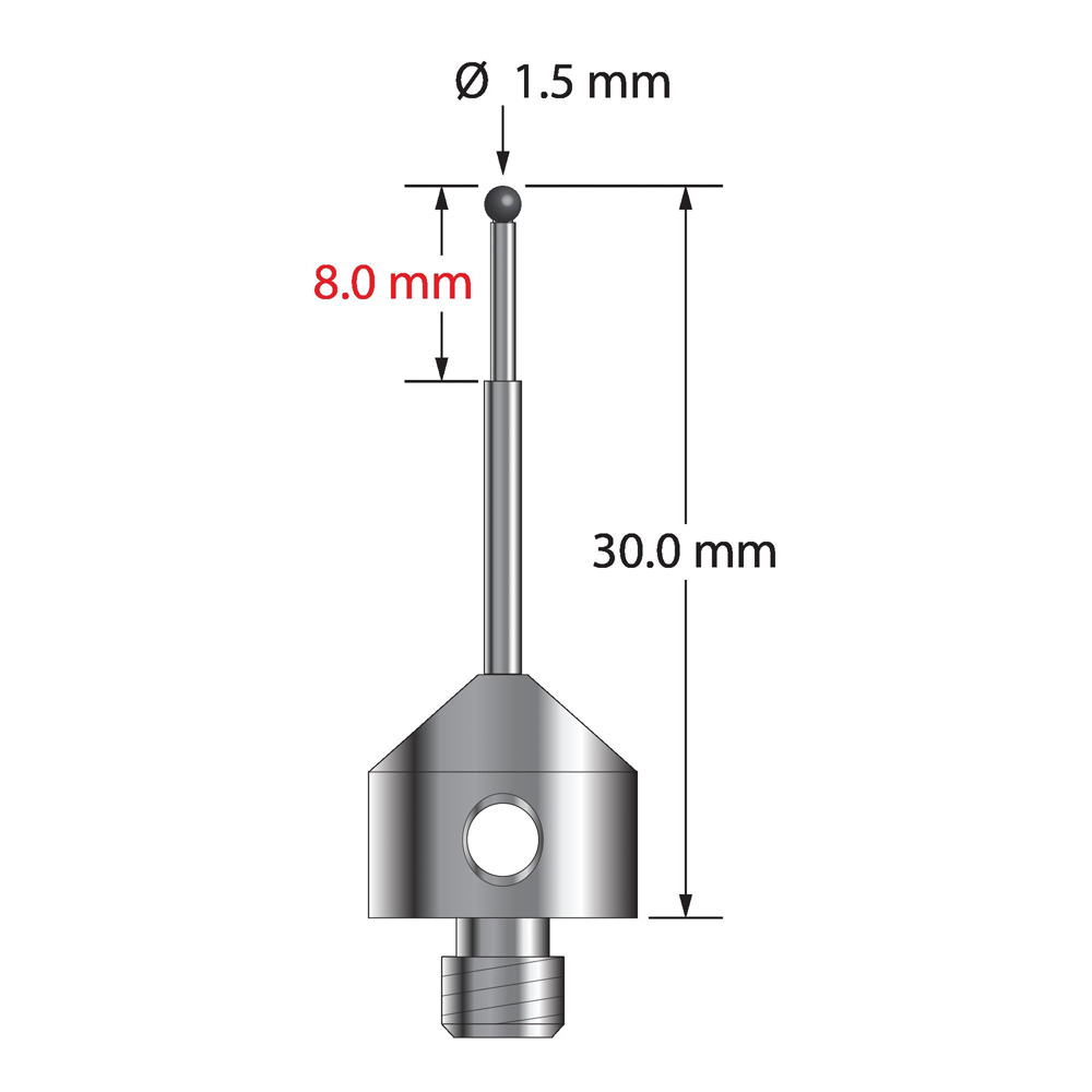 Q-Mark AFG-1530-L-SN M5 1,5 мм с наконечником из нитрида кремния, ступенчатый стилус, L 30,0 мм, EWL 20 мм