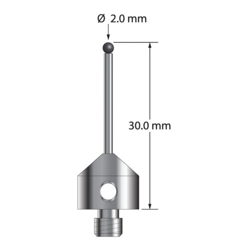 Q-Mark AFG-2030-L-SN M5 2 мм, наконечник из нитрида кремния, цилиндрический стилус, L 30,0 мм, EWL 20 мм