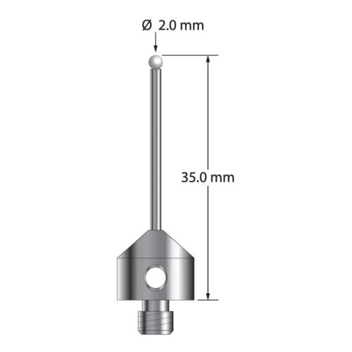 Q-Mark AFG-2035-LZ M5 2 мм, наконечник из диоксида циркония, цилиндрический стилус, L 35,0 мм, EWL 25 мм