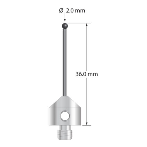 Q-Mark AFG-2036-SN M5 2 мм, наконечник из нитрида кремния, цилиндрический стилус, L 36,0 мм, EWL 26 мм
