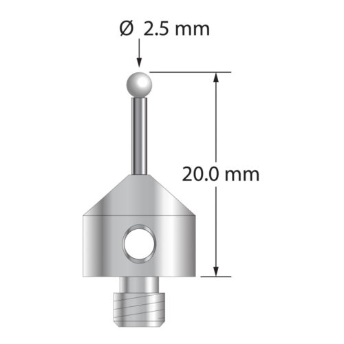 Q-Mark AFG-2520-LZ M5 2,5 мм с циркониевым наконечником, цилиндрический стилус, L 20,0 мм, EWL 10 мм
