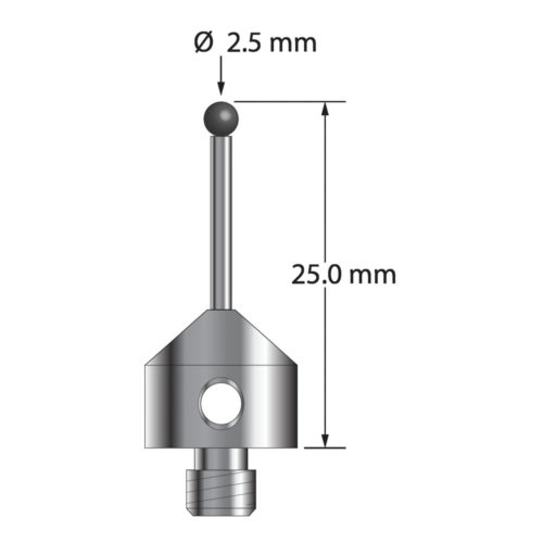 Q-Mark AFG-2525-L-SN M5 2,5 мм с наконечником из нитрида кремния, цилиндрический стилус, L 25,0 мм, EWL 15 мм