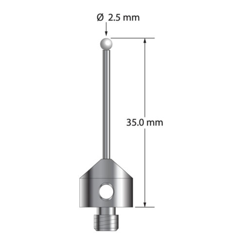 Q-Mark AFG-2535-LZ M5 2,5 мм с наконечником из циркония, цилиндрический стилус, L 35,0 мм, EWL 25 мм