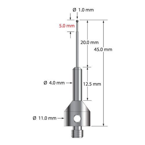 Q-Mark ARG-1045-SN M5 1 мм, наконечник из нитрида кремния, ступенчатый стилус, L 45,0 мм, EWL 20 мм