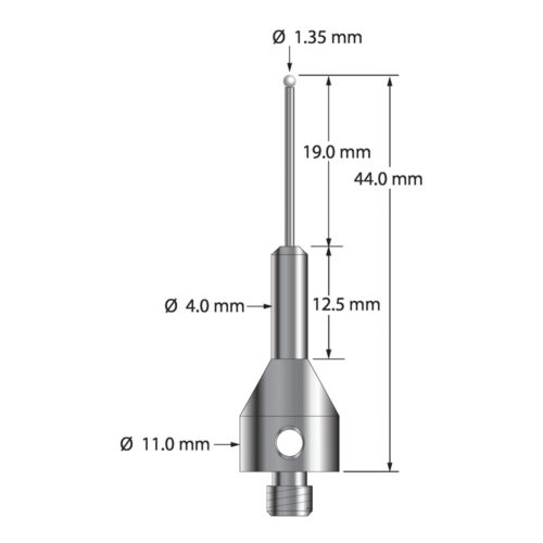 Q-Mark ARG-1444-Z M5 1,35 мм с наконечником из циркония, цилиндрический стилус, L 44,0 мм, EWL 19 мм