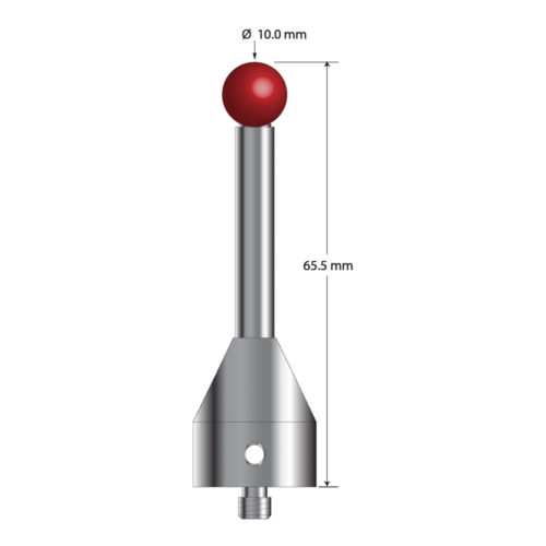 Q-Mark ATG-10065-5-19 M5 10 мм, рубиновый наконечник, прямой стилус, L 65,5 мм, EWL 52,5 мм