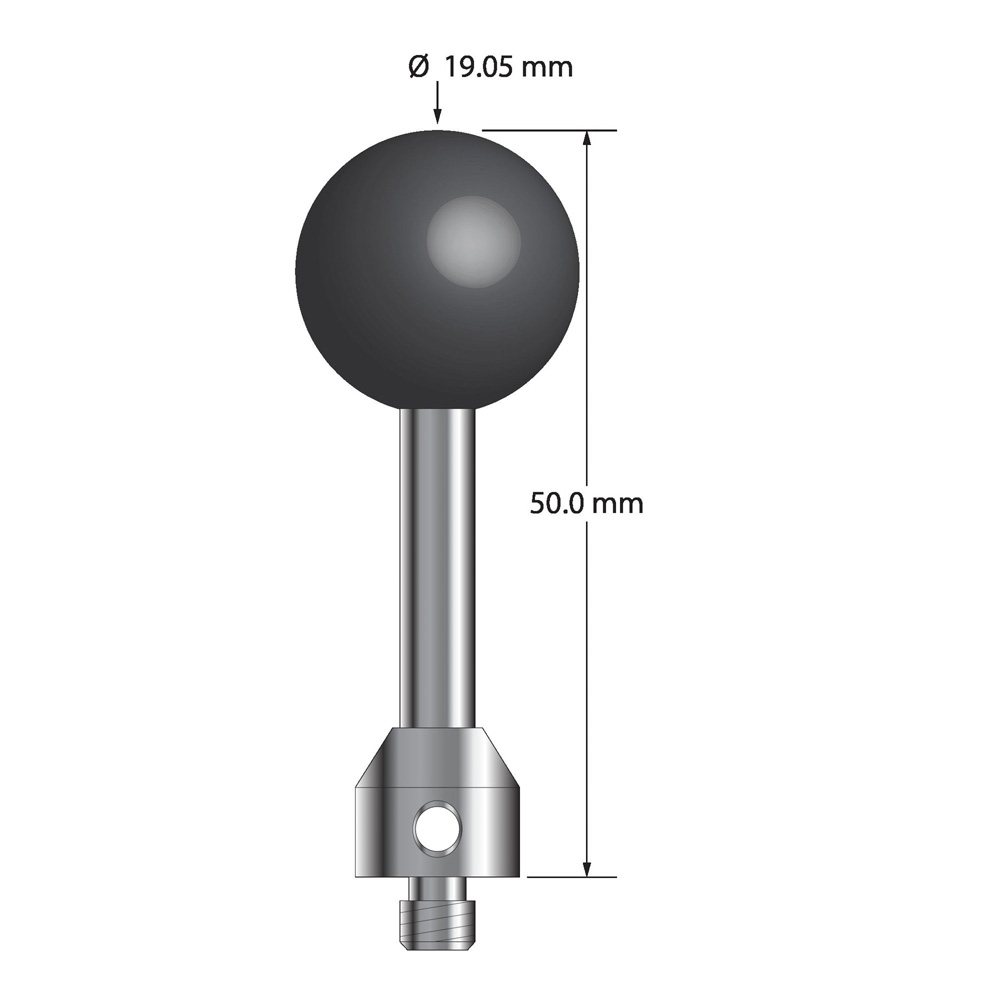 Q-Mark ATG-19050-SN M5 19,05 мм, наконечник из нитрида кремния, цилиндрический стилус, L 50,0 мм, EWL 40 мм