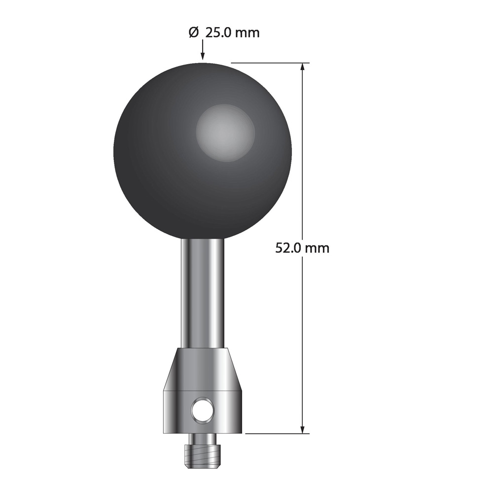 Q-Mark ATG-25052-SN M5 25 мм, наконечник из нитрида кремния, цилиндрический стилус, L 52,0 мм, EWL 42 мм