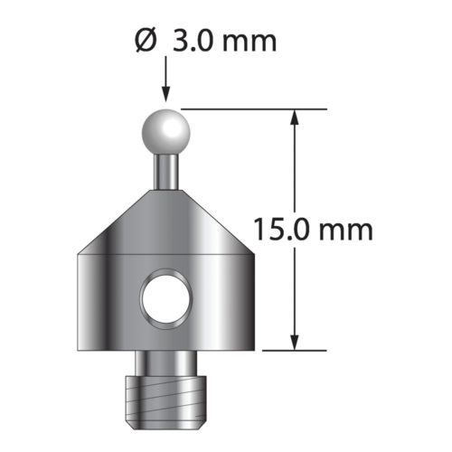 Q-Mark ATG-3015-Z M5 3 мм с циркониевым наконечником, цилиндрический стилус, L 15,0 мм, EWL 5 мм