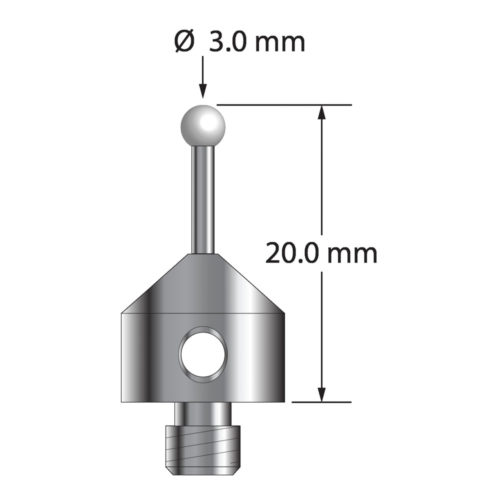 Q-Mark ATG-3020-LZ M5 3 мм, наконечник из диоксида циркония, цилиндрический стилус, L 20,0 мм, EWL 10 мм