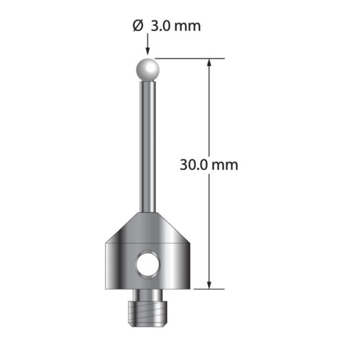 Q-Mark ATG-3030-Z M5 3 мм с наконечником из циркония, цилиндрический стилус, L 30,0 мм, EWL 20 мм