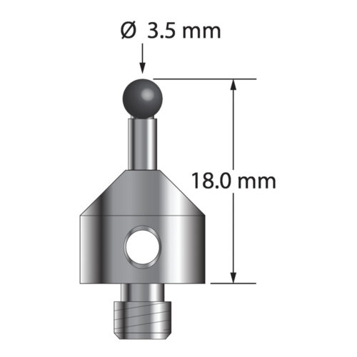 Q-Mark ATG-3518-SN M5 3,5 мм, наконечник из нитрида кремния, цилиндрический стилус, L 18,0 мм, EWL 8 мм