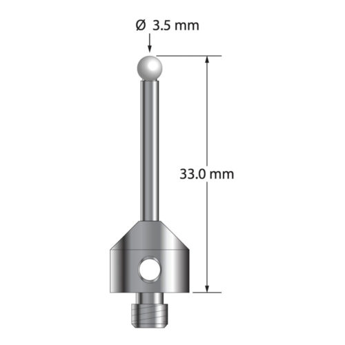 Q-Mark ATG-3535-Z M5 3,5 мм с наконечником из циркония, цилиндрический стилус, L 35,0 мм, EWL 25 мм
