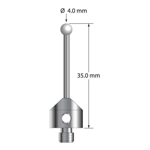 Q-Mark ATG-4035-Z M5 4 мм с наконечником из циркония, цилиндрический стилус, L 35,0 мм, EWL 25 мм