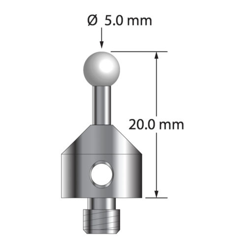 Q-Mark ATG-5020-Z M5 5 мм, наконечник из циркония, цилиндрический стилус, L 20,0 мм, EWL 10 мм