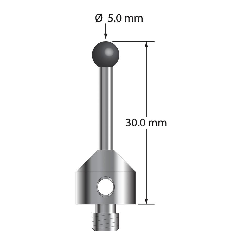 Q-Mark ATG-5030-SN M5 5 мм, наконечник из нитрида кремния, цилиндрический стилус, L 30,0 мм, EWL 20 мм