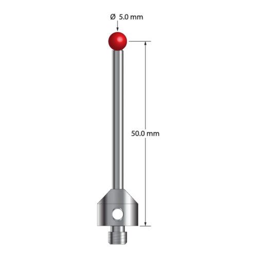 Q-Mark ATG-5052-5 M5 5 мм, рубиновый наконечник, прямой стилус, L 52,5 мм, EWL 42,5 мм