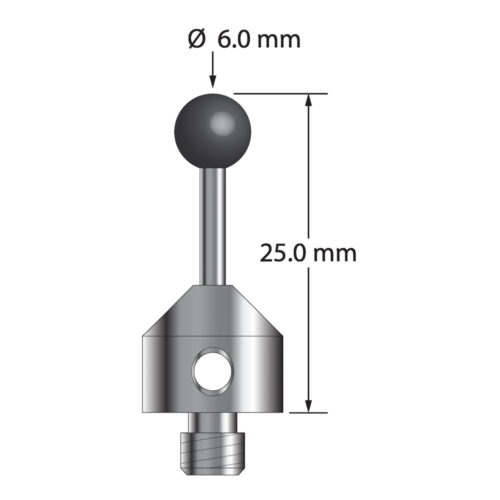 Q-Mark ATG-6025-SN M5 6 мм, наконечник из нитрида кремния, цилиндрический стилус, L 25,0 мм, EWL 15 мм