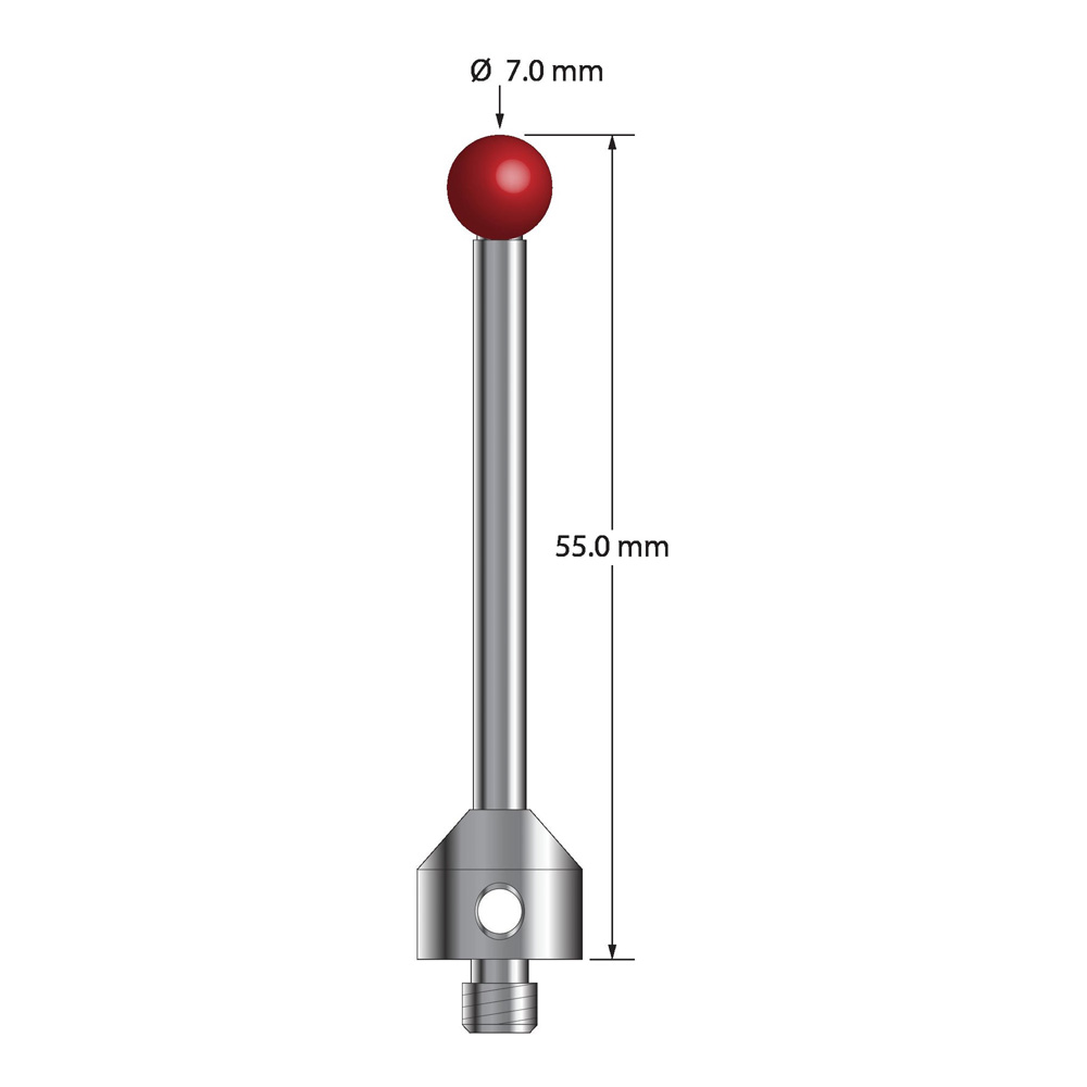 Q-Mark ATG-7055 M5 7 мм Рубиновый наконечник, прямой стилус, L 55,0 мм, EWL 45 мм