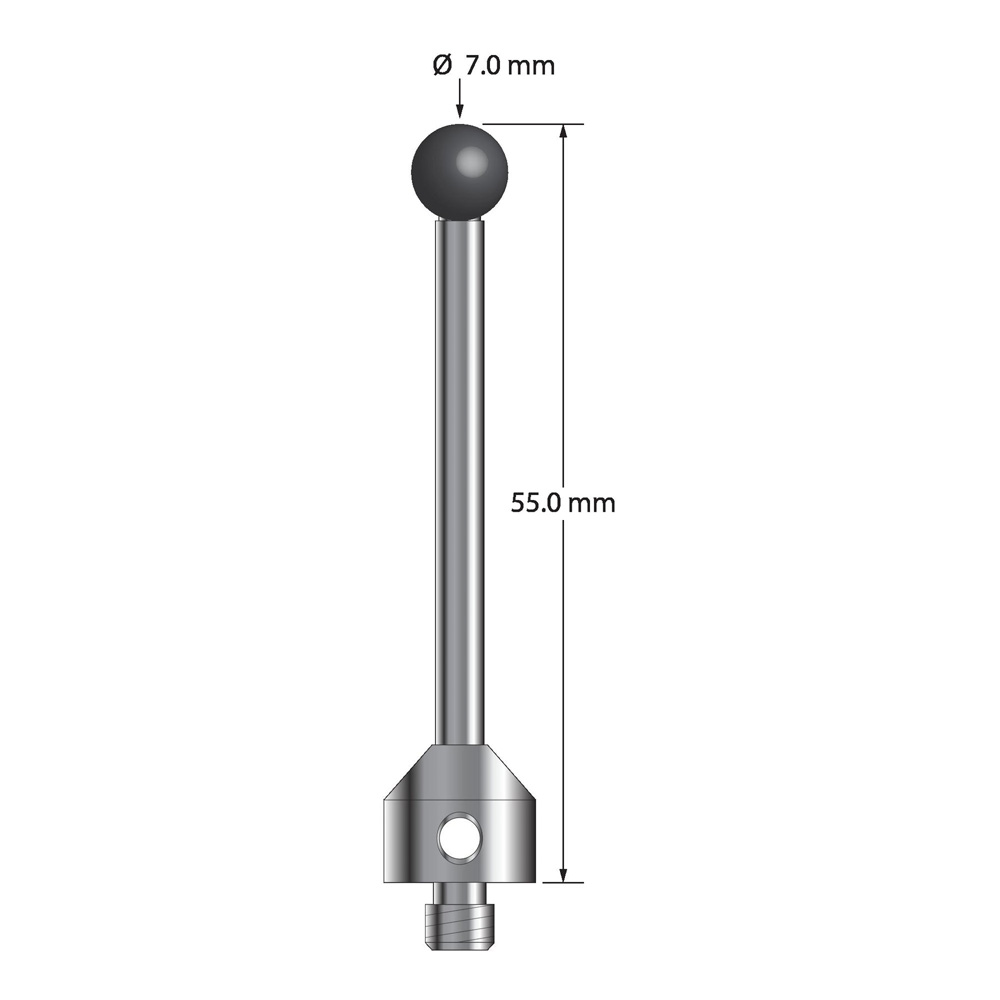 Q-Mark ATG-7055-SN M5 7 мм с наконечником из нитрида кремния, прямой стилус, L 55,0 мм, EWL 45 мм