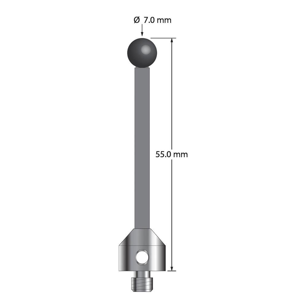 Q-Mark ATG-7055-TX-SN M5 7 мм, наконечник из нитрида кремния, цилиндрический стилус, L 55,0 мм, EWL 45 мм