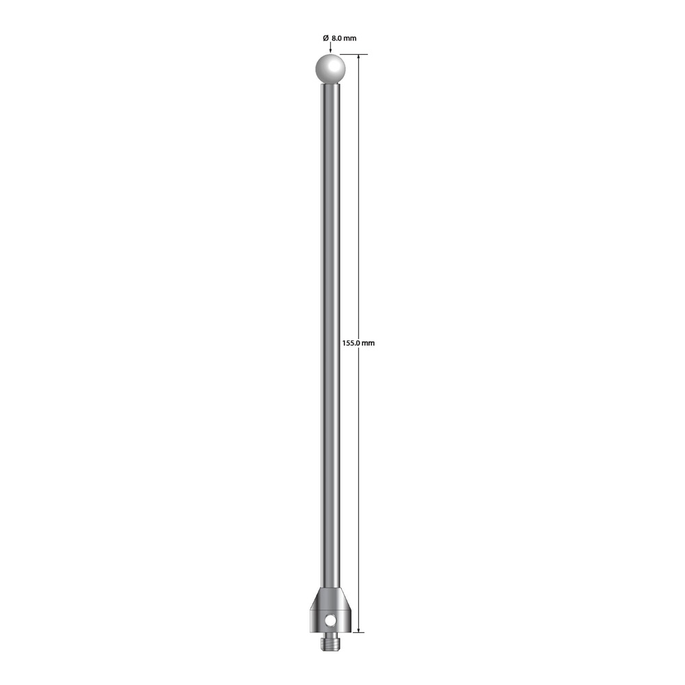 Q-Mark ATG-80155-Z M5 8 мм, наконечник из диоксида циркония, цилиндрический стилус, L 155,0 мм, EWL 142 мм