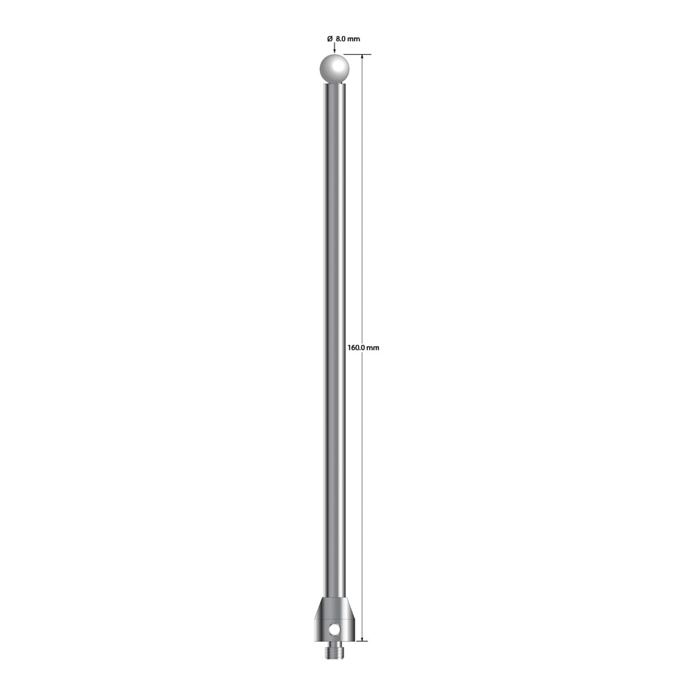 Q-Mark ATG-80160-Z M5 8 мм, наконечник из диоксида циркония, цилиндрический стилус, L 160,0 мм, EWL 147 мм