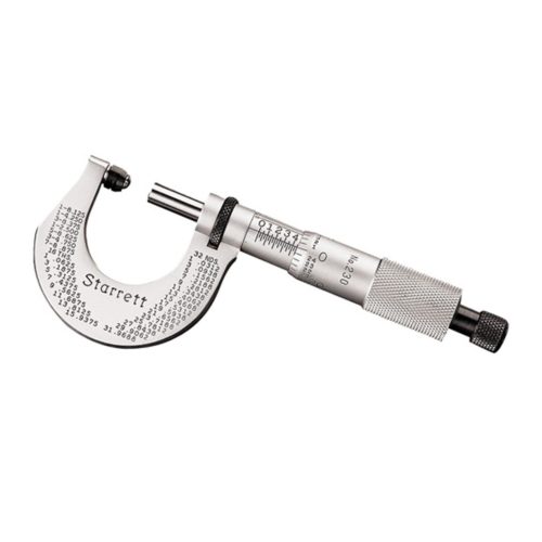 Микрометр Starrett T230XRL 0–1 фута 0,0001 фута Контргайка с трещоткой, карбид