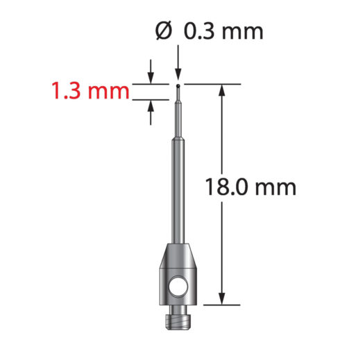 Q-Mark TM2-0318-C M2 0,3 мм с наконечником из карбида вольфрама, ступенчатая игла, L 18,0 мм, EWL 13 мм