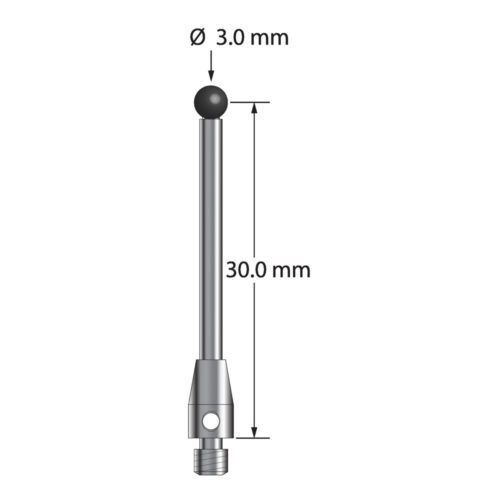 Q-Mark TM2-3031-5-DS2-SN M2 3 мм, наконечник из нитрида кремния, прямой стилус, L 31,5 мм, EWL 24,5 мм