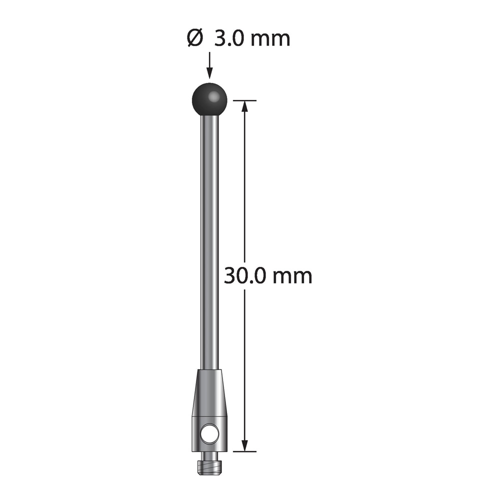 Q-Mark TM2-3031-5-SN M2 3 мм с наконечником из нитрида кремния, прямой стилус, L 31,5 мм, EWL 24,5 мм