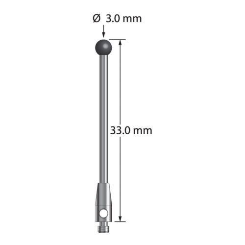 Q-Mark TM2-3033-SN M2 3 мм, наконечник из нитрида кремния, цилиндрический стилус, L 33,0 мм, EWL 26 мм