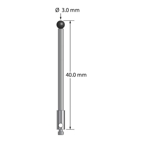 Q-Mark TM2-3040-SN M2 3 мм, наконечник из нитрида кремния, цилиндрический стилус, L 40,0 мм, EWL 33 мм