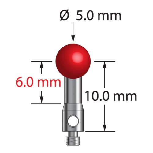 Q-Mark TM2-5012-5-S M2 5 мм, рубиновый наконечник, прямой стилус, L 12,5 мм, EWL 8,5 мм