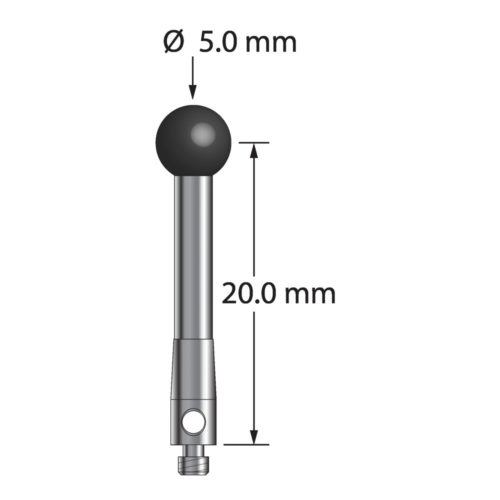 Q-Mark TM2-5022-5-SN M2 5 мм с наконечником из нитрида кремния, прямой стилус, L 22,5 мм, EWL 16,5 мм