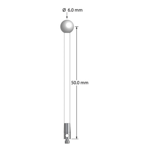 Q-Mark TM2-6053-CZ M2 6 мм, наконечник из диоксида циркония, цилиндрический стилус, L 53,0 мм, EWL 46 мм
