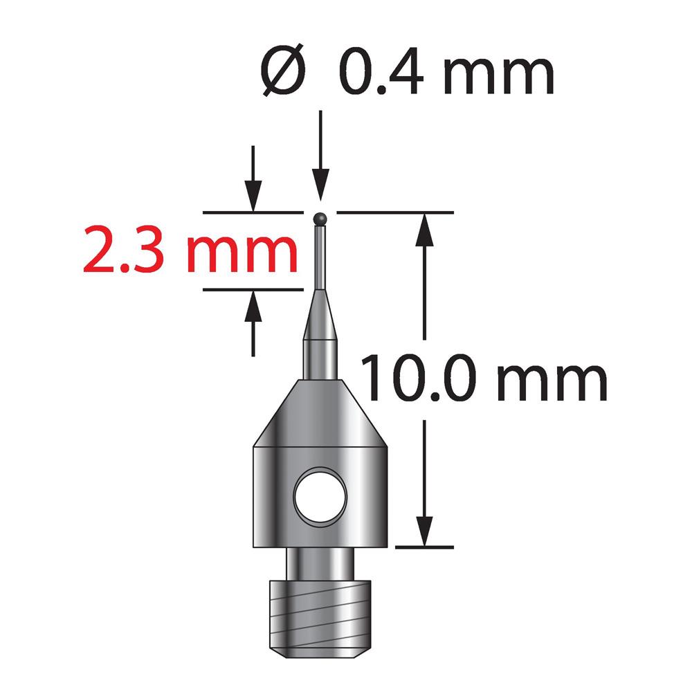 Q-Mark TM3-0410-SN M3 0,4 мм, наконечник из нитрида кремния, цилиндрический стилус, L 10,0 мм, EWL 5 мм