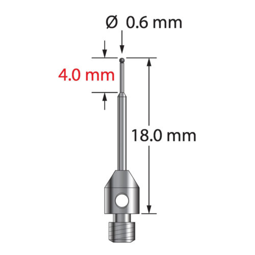 Q-Mark TM3-0618-C M3 0,6 мм с наконечником из карбида вольфрама, ступенчатая игла, L 18,0 мм, EWL 13 мм
