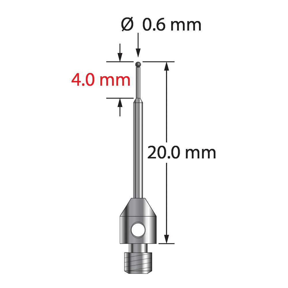 Q-Mark TM3-0620-C M3 0,6 мм с наконечником из карбида вольфрама, ступенчатая игла, L 20,0 мм, EWL 15 мм