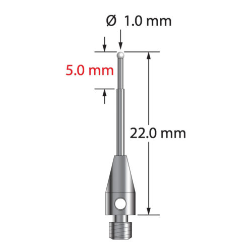 Q-Mark TM3-1022-Z M3 1 мм, наконечник из диоксида циркония, ступенчатый стилус, L 22,0 мм, EWL 14 мм