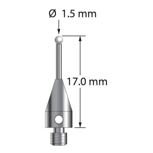 Q-Mark TM3-1517-TX-Z M3 XXT 1,5 мм с циркониевым наконечником, цилиндрический стилус, L 17,0 мм, EWL 8 мм