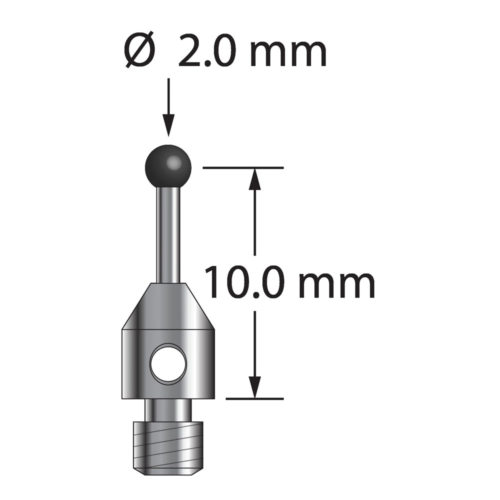 Q-Mark TM3-2011-SN M3 2 мм, наконечник из нитрида кремния, цилиндрический стилус, L 11,0 мм, EWL 6 мм