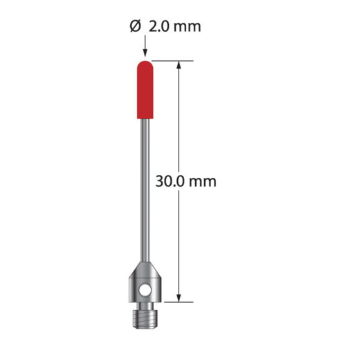 Q-Mark TM3-2030-B M3 2 мм с рубиновым наконечником, стилус со сферическим концом, L 30,0 мм, EWL 25 мм