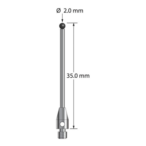 Q-Mark TM3-2035-SN M3 2 мм, наконечник из нитрида кремния, цилиндрический стилус, L 35,0 мм, EWL 28 мм